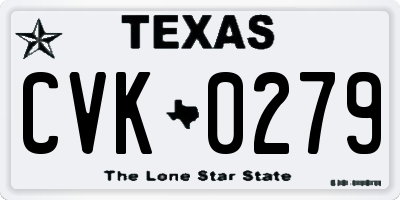 TX license plate CVK0279