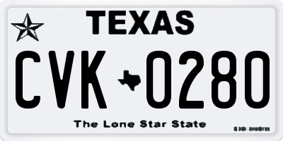 TX license plate CVK0280