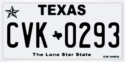 TX license plate CVK0293