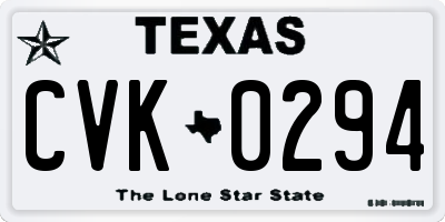 TX license plate CVK0294