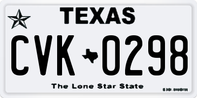 TX license plate CVK0298