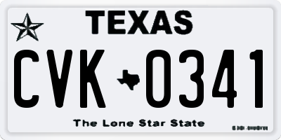 TX license plate CVK0341