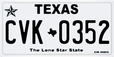 TX license plate CVK0352