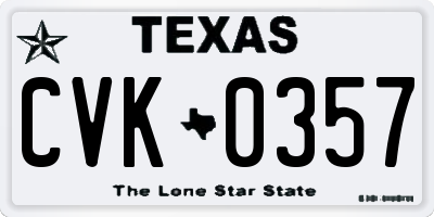 TX license plate CVK0357