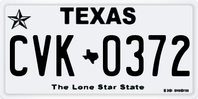 TX license plate CVK0372