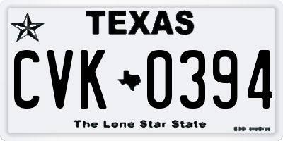 TX license plate CVK0394