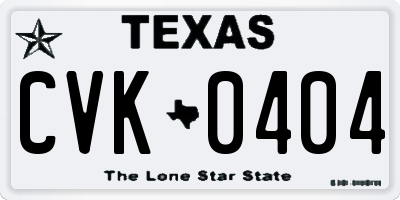 TX license plate CVK0404
