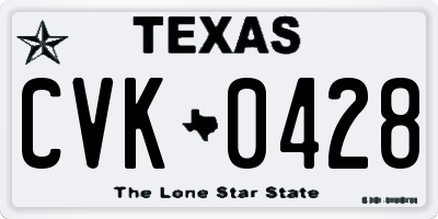 TX license plate CVK0428