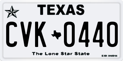 TX license plate CVK0440