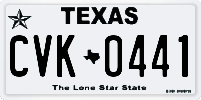 TX license plate CVK0441