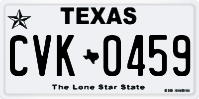 TX license plate CVK0459