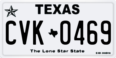 TX license plate CVK0469