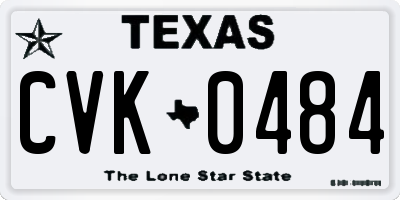 TX license plate CVK0484