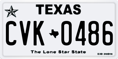 TX license plate CVK0486