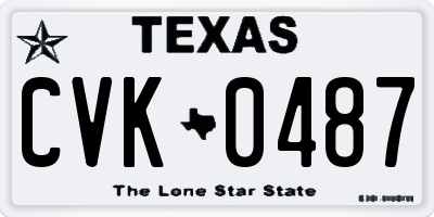 TX license plate CVK0487