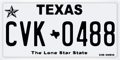 TX license plate CVK0488
