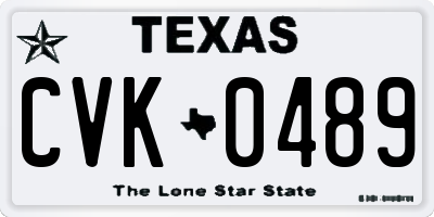 TX license plate CVK0489