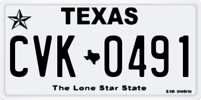 TX license plate CVK0491