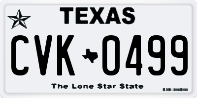 TX license plate CVK0499