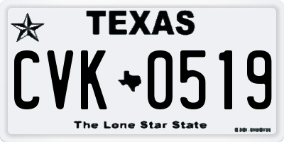 TX license plate CVK0519