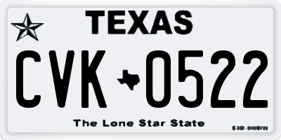 TX license plate CVK0522