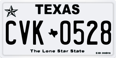 TX license plate CVK0528