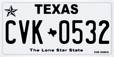 TX license plate CVK0532