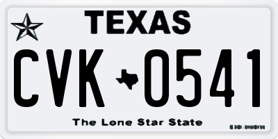 TX license plate CVK0541