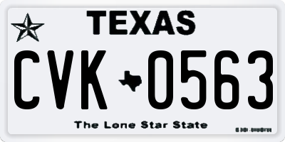 TX license plate CVK0563
