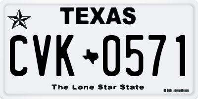 TX license plate CVK0571