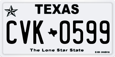 TX license plate CVK0599