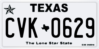 TX license plate CVK0629