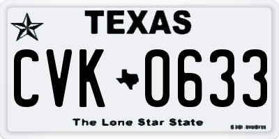 TX license plate CVK0633