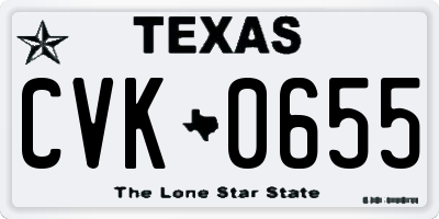 TX license plate CVK0655