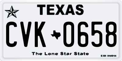 TX license plate CVK0658