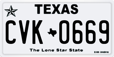 TX license plate CVK0669