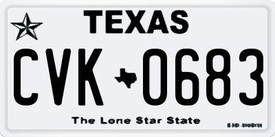 TX license plate CVK0683