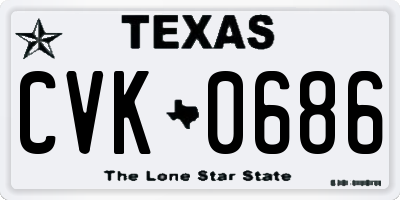 TX license plate CVK0686
