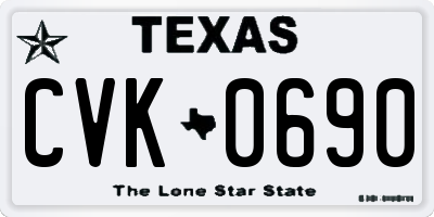 TX license plate CVK0690
