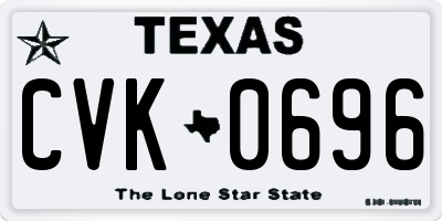 TX license plate CVK0696