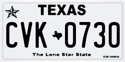 TX license plate CVK0730