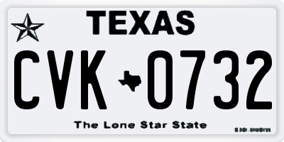TX license plate CVK0732