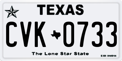 TX license plate CVK0733