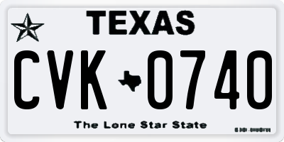 TX license plate CVK0740
