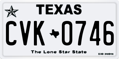 TX license plate CVK0746