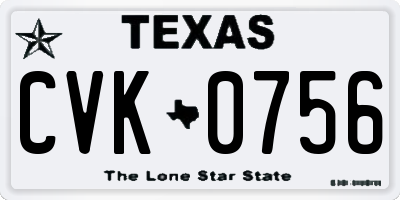 TX license plate CVK0756