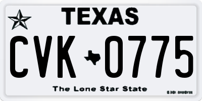 TX license plate CVK0775