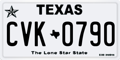 TX license plate CVK0790