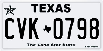TX license plate CVK0798