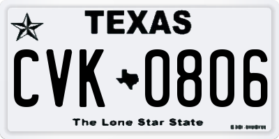 TX license plate CVK0806